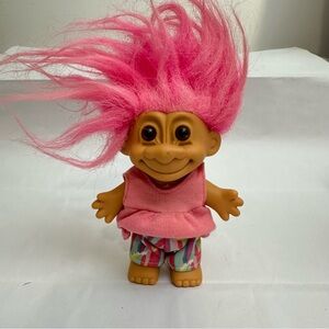 Russ Vintage 5" Troll Pink Hair & Shirt Multi-Color Pants